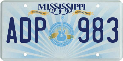 MS license plate ADP983