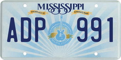 MS license plate ADP991