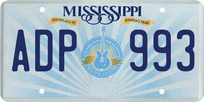 MS license plate ADP993