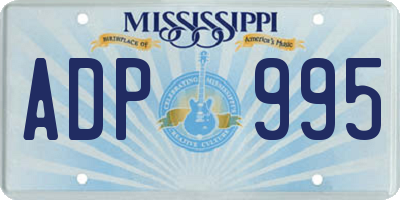 MS license plate ADP995