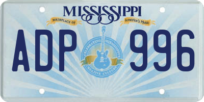 MS license plate ADP996