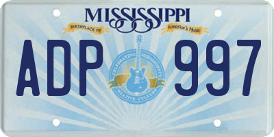 MS license plate ADP997