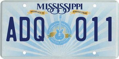 MS license plate ADQ011
