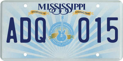 MS license plate ADQ015