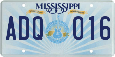 MS license plate ADQ016