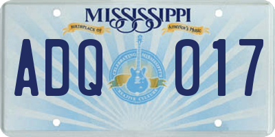 MS license plate ADQ017