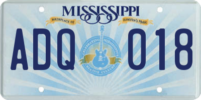 MS license plate ADQ018