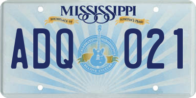 MS license plate ADQ021