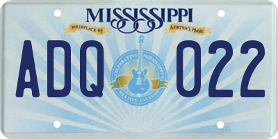 MS license plate ADQ022