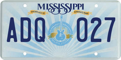 MS license plate ADQ027