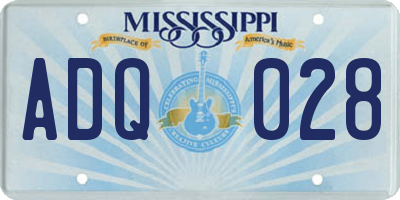 MS license plate ADQ028