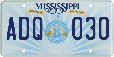 MS license plate ADQ030