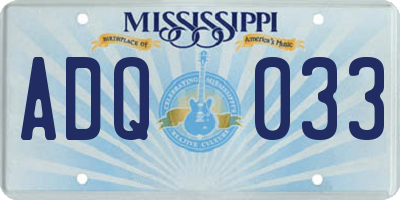 MS license plate ADQ033