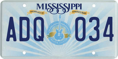 MS license plate ADQ034