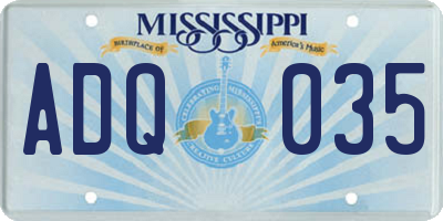 MS license plate ADQ035