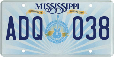 MS license plate ADQ038