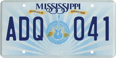 MS license plate ADQ041