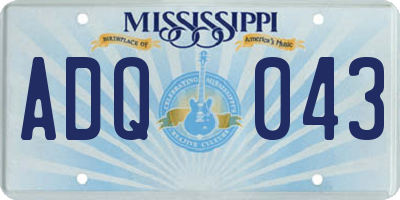 MS license plate ADQ043
