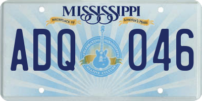 MS license plate ADQ046