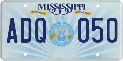 MS license plate ADQ050