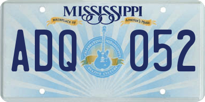 MS license plate ADQ052