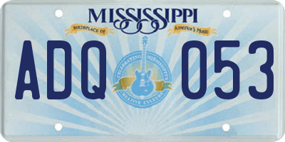MS license plate ADQ053