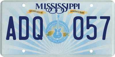 MS license plate ADQ057
