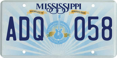MS license plate ADQ058