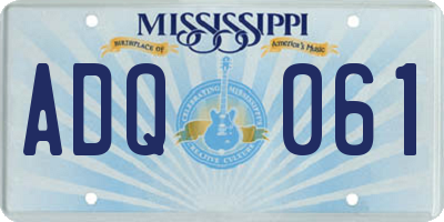 MS license plate ADQ061
