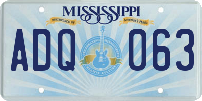 MS license plate ADQ063