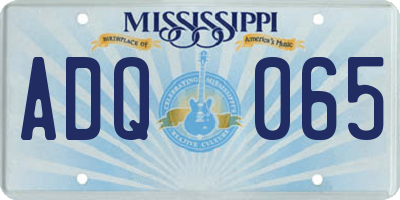 MS license plate ADQ065