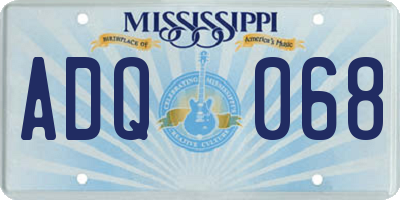MS license plate ADQ068