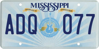 MS license plate ADQ077