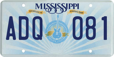 MS license plate ADQ081
