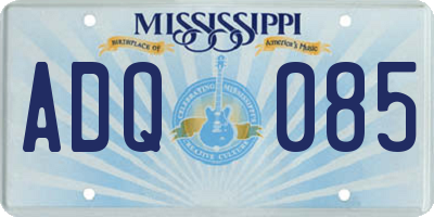 MS license plate ADQ085