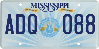 MS license plate ADQ088
