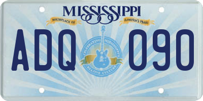 MS license plate ADQ090