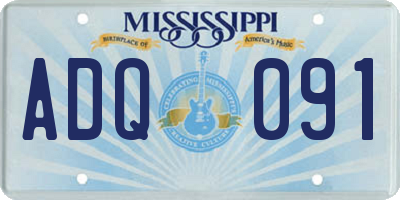 MS license plate ADQ091