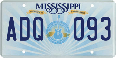MS license plate ADQ093