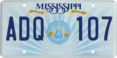 MS license plate ADQ107