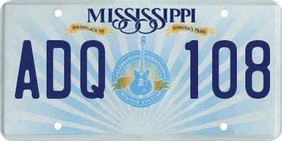 MS license plate ADQ108