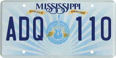 MS license plate ADQ110