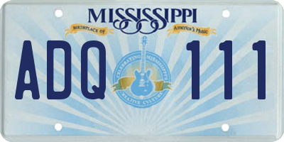 MS license plate ADQ111