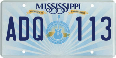 MS license plate ADQ113