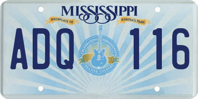 MS license plate ADQ116