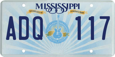 MS license plate ADQ117