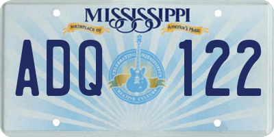 MS license plate ADQ122