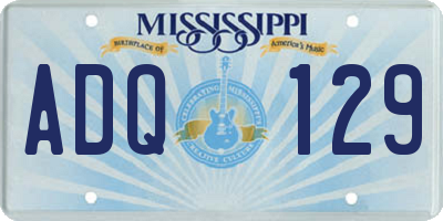 MS license plate ADQ129