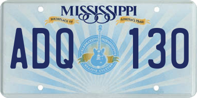 MS license plate ADQ130