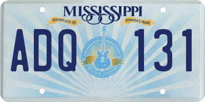 MS license plate ADQ131